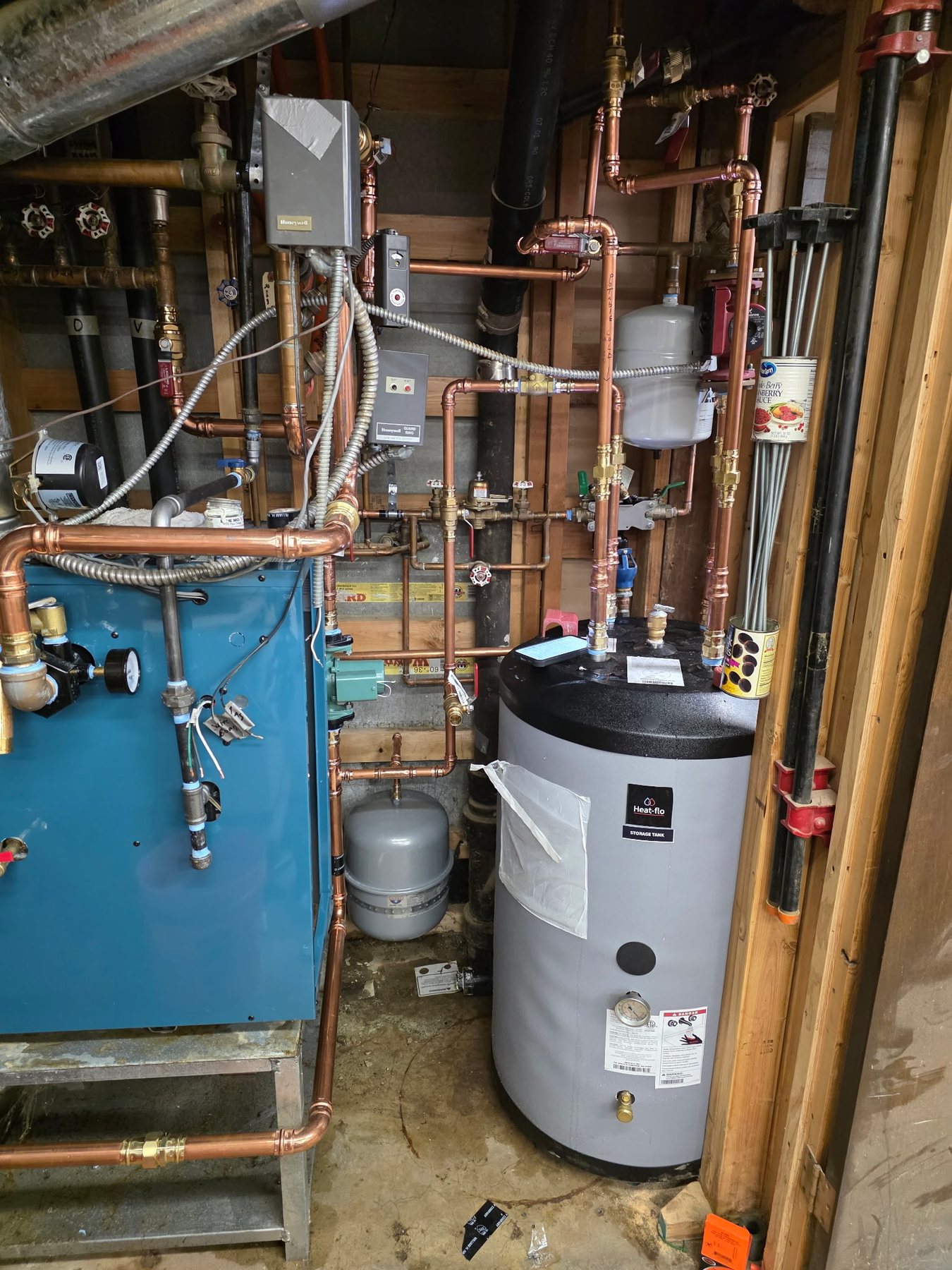 Mechanical room plumbing piping